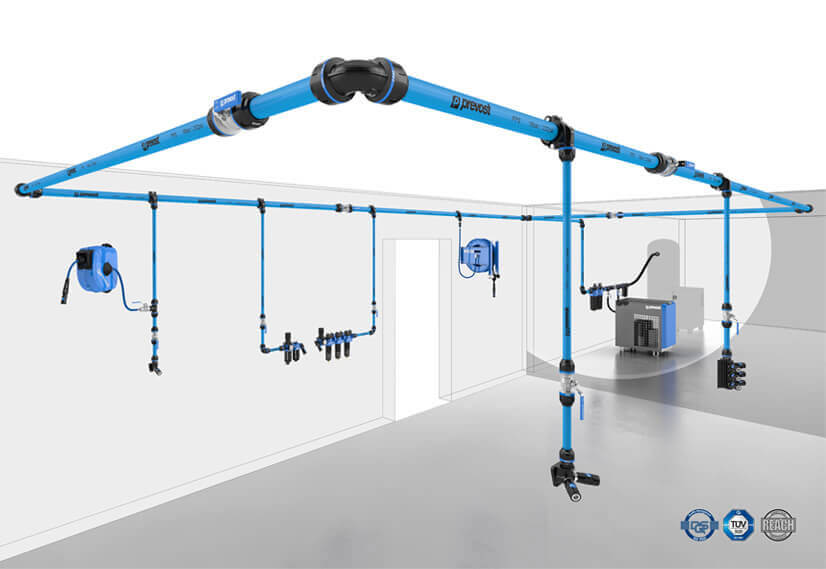 Compressed air piping system Prevost